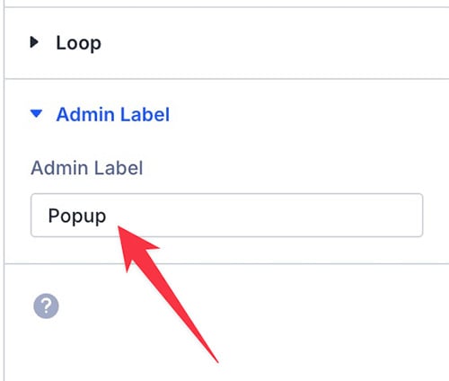 Popup section label