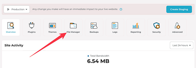 File Manager feature on Rocket.net