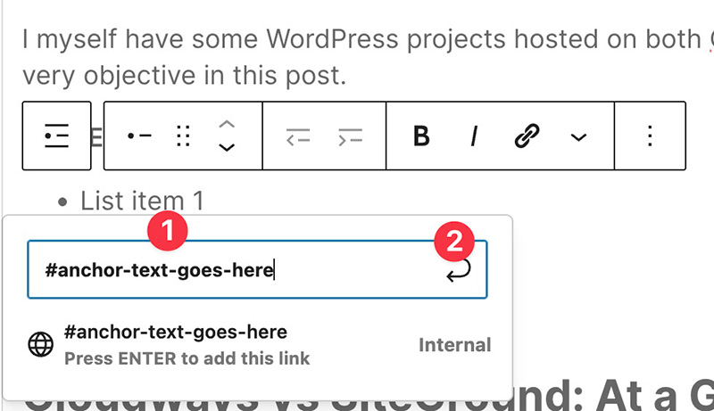 Add the HTML anchor