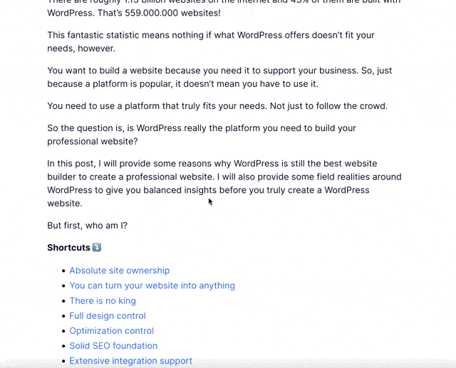 Internal HTML anchor
