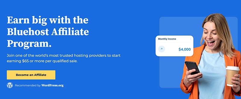Bluehost affiliate program page