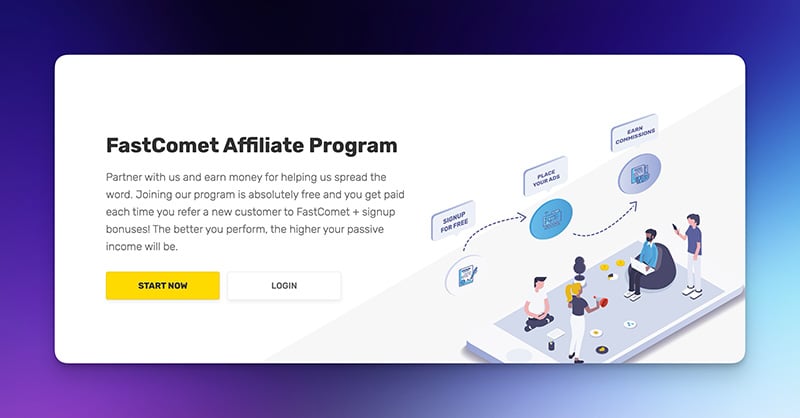 FastComet affiliate program page