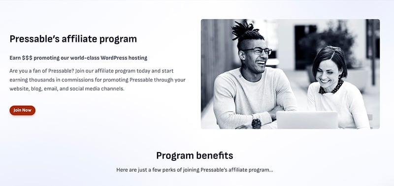 Pressable Affiliate Program Page