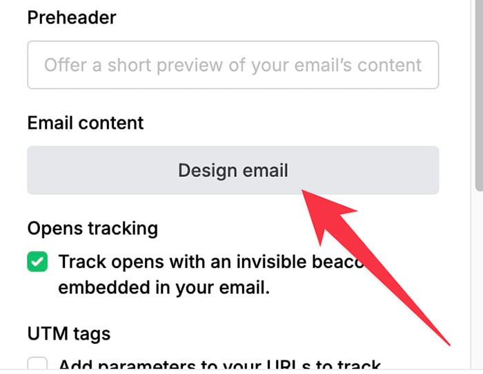 Designing email in MailerLite