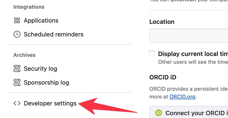 Developer settings