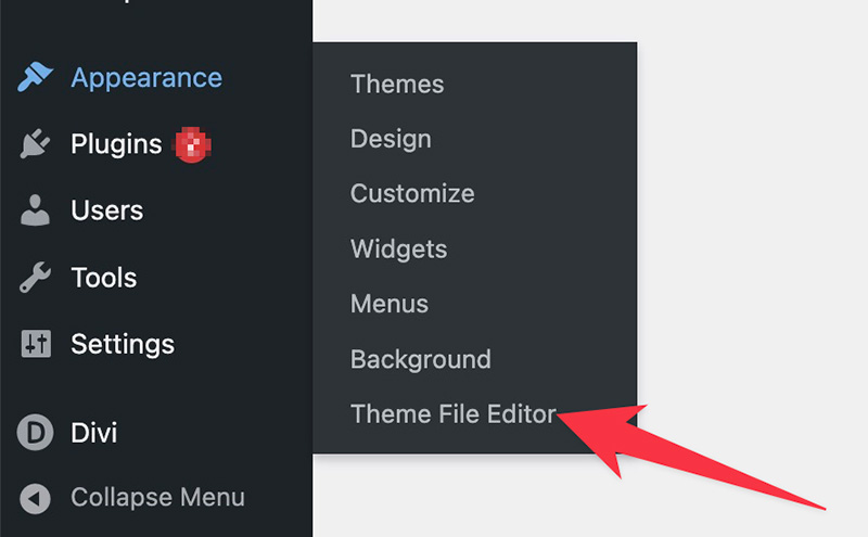 Accessing theme file editor in WordPress