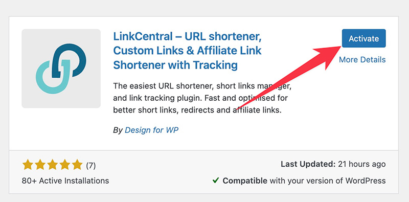 Activating LinkCentral plugin