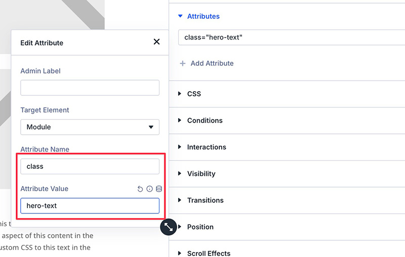 Definine CSS class and CSS ID in Divi 5