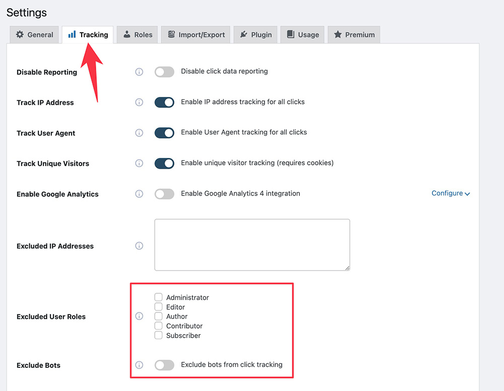 Exclude bot clicks and clicks from logged in users in LinkCentral
