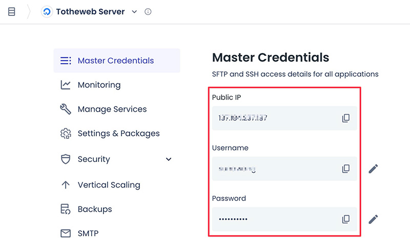FTP login credentials in Cloudways