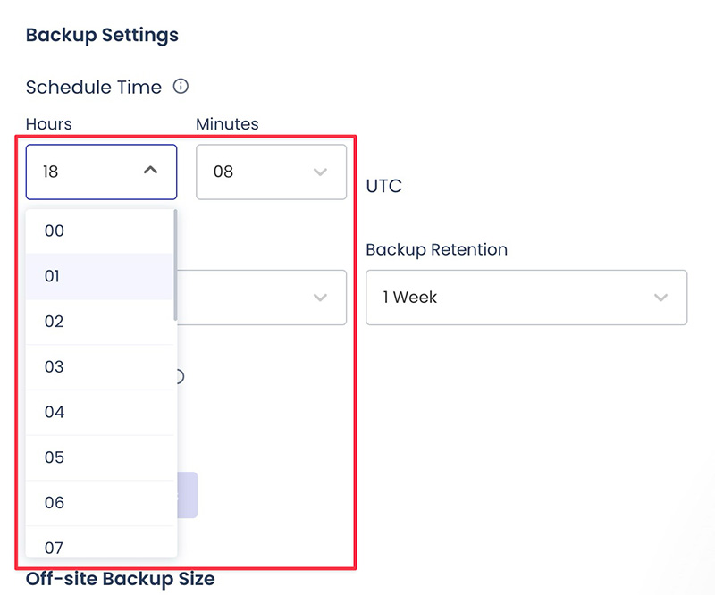 Setting up hourly backup duration in Cloudways