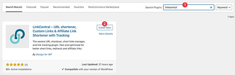 Installing LinkCentral in WordPress