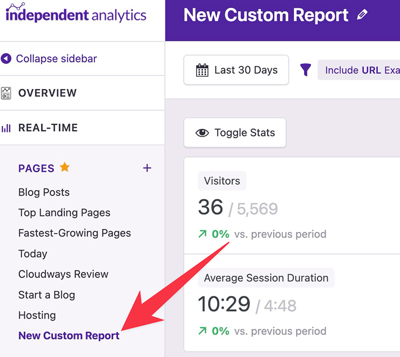 Accessing custom report