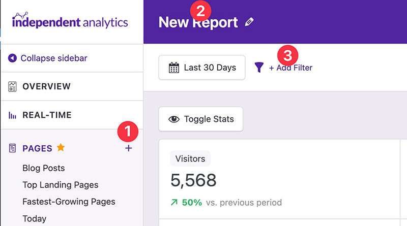 Creating custom filter in Independent Analytics