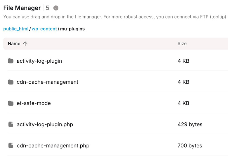 mu-plugins content