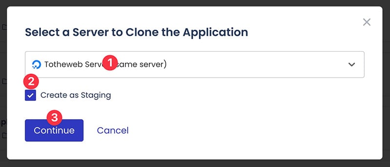 Popup dialog in Cloudways
