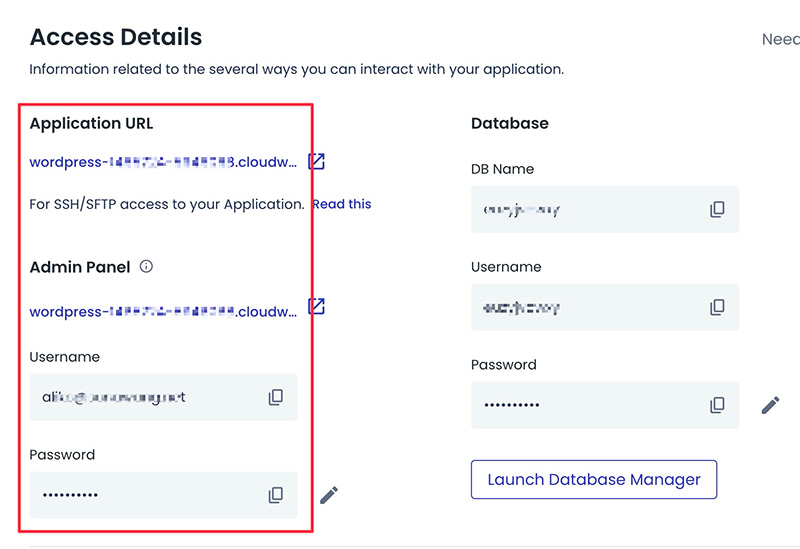 Staging site access details